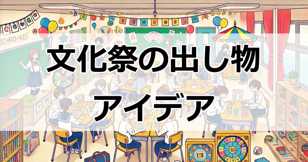 手軽に準備できる！文化祭で盛り上がる教室の出し物アイデア