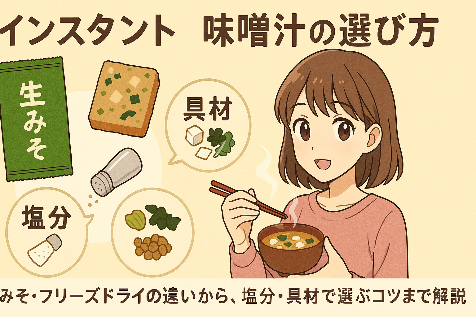 【2025年版】インスタント味噌汁の選び方｜生みそ・フリーズドライの違いから、塩分・具材で選ぶコツまで解説
