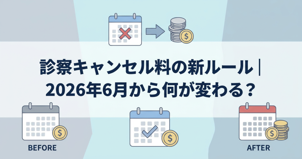 診察キャンセル料の新ルールを示すインフォグラフィック