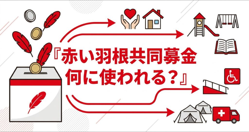 赤い羽根共同募金は何に使われる？お金の流れと使い道のイメージ
